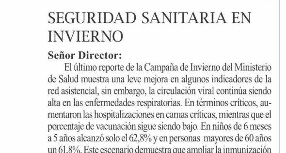 Carta al Director - Seguridad Sanitaria